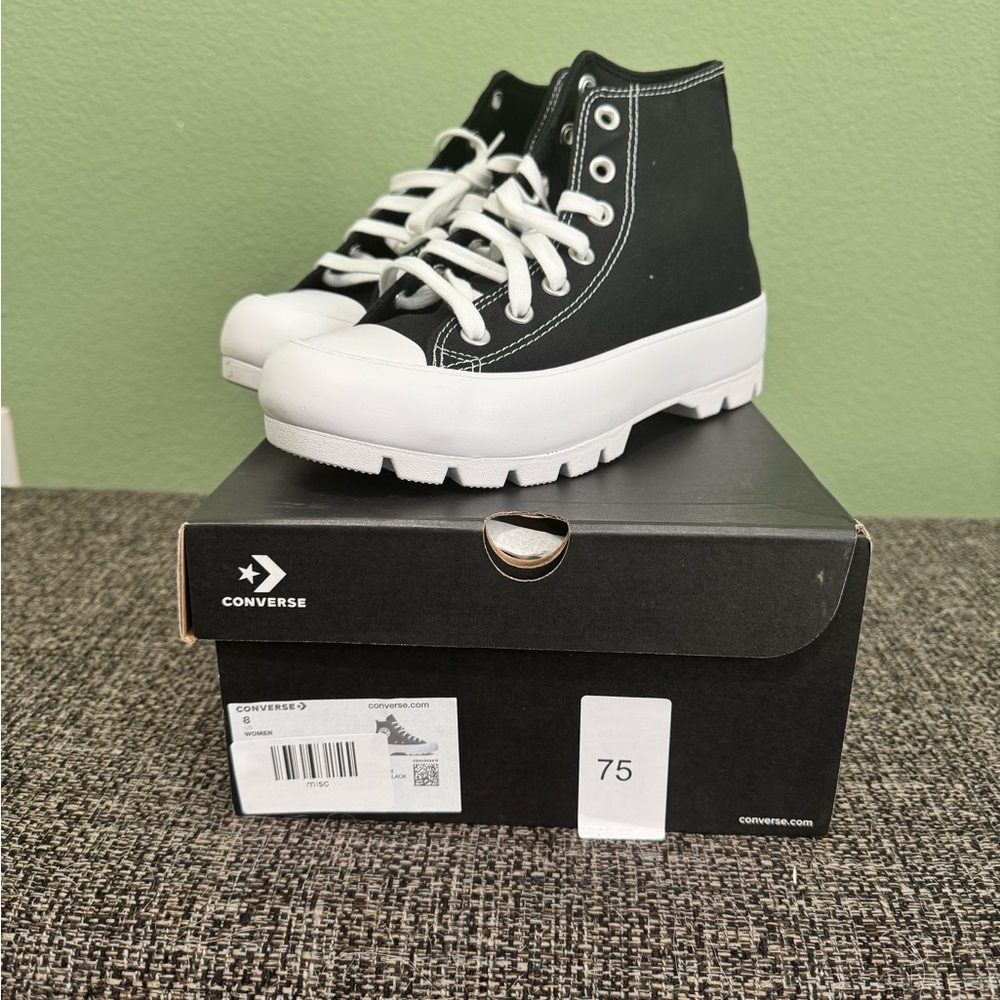 Converse High-Top Sneakers - Black with White Accents